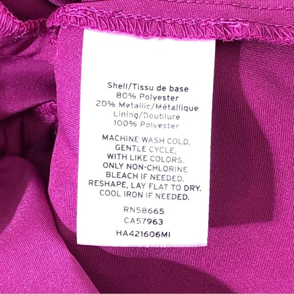 Halogen Pink Floral Metalic Thread Ruffle Blouse With Belt Sash S - Picture 6 of 8